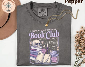 Comfort Colors Anti-Social Book Club T-Shirt, Introverted Romance Reader Antisocial Book Club Sweatshirt, Bookworm Reading Introvert Top