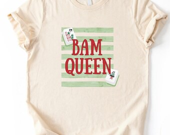 Bam Queen Shirt, Comfort Colors Summer Mahjong Shirt, Gift for Mahjong Lover, Mahjong Player Shirt, One More Tile Tee, Mahj T-Shirt