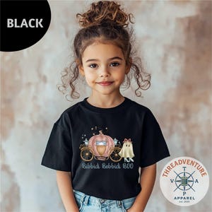 ビビディ・バビディ・ブー ハロウィン キッズ T シャツ、ハロウィン シンデレラ シャツ、ジャック & ガス シャツ、シンデレラ ハロウィン シャツ、シンデレラ パンプキン T シャツ