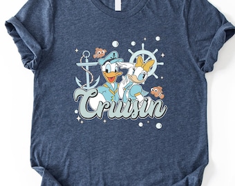 Camiseta familiar de Disney Cruise Line, camiseta de la pareja Daisy y Donald para cruceros, camiseta a juego para niños y familia para viajes en crucero, camiseta para vacaciones en Disneyland.