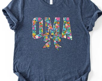 Oma Floral Shirt, Comfort Colors Floral Oma Spring T-Shirt, Trendy Grandma Shirt, Women's Mother's Day, Spring Pregnancy Reveal Gift for Oma