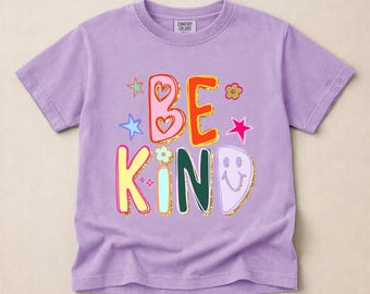 Camiseta juvenil Comfort Colors® Be Kind, camiseta minimalista con estampado positivo, camiseta que dice "La amabilidad importa", regalo para ella, camiseta con mensaje de afirmación.