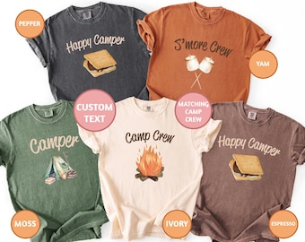 Camiseta personalizada para el equipo de acampada 2026, camiseta a juego para primos, top de campamento de verano para niños, camiseta de campista, camiseta de cumpleaños para niño en el campamento, regalo de campamento