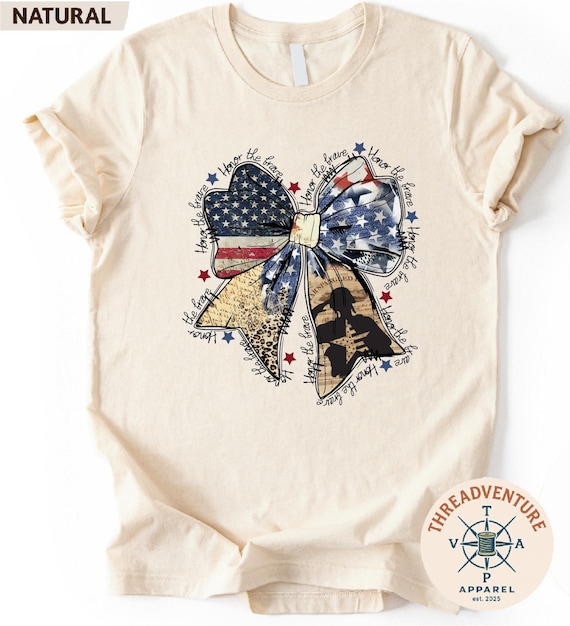 Memorial Day American Flag T-Shirt, Remember & Honor Sweatshirt, Comfort Colors® Honor the Brave Patriotic Bow T-Shirt, 4th of July Shirt