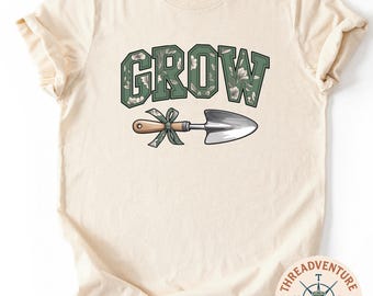 Growth T-Shirt, Garden Inspired Shirt for Women, Slow Living Farmhouse Top, Comfort Colors Nature T-Shirt, Grow Flowers Sweatshirt