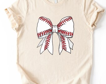 Baseball Mom Bow Shirt, Baseball Bow Comfort Colors T-Shirt, Coquette Baseball Game Day Tee, Baseball Season Shirt, Baseball Fan Shirt