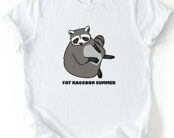 Fat Raccoon Summer Shirt, Comfort Colors Funny Beach Raccoon T-Shirt, Salty Summer Vacation Graphic Tee, Coastal Raccoon Meme Shirt