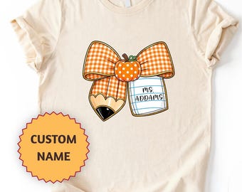 Personalized Teacher T-Shirt, Comfort Colors Custom Name Teacher T-Shirt, Teacher Name Sweatshirt, School Tee, Educator Top, Teacher Gift