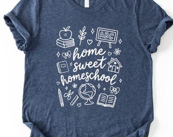 Camiseta "Home Sweet Homeschool", regalo para mamá que educa en casa, camiseta "Homeschool" de Comfort Colors, camiseta "Home Sweet Homeschool", camiseta para amantes de la naturaleza.