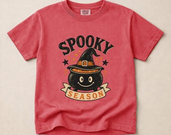 Comfort Colors® Spooky Season Pumpkins Halloween Witch T-Shirt, Spooky Season Shirt, Ghost Pumpkin Shirt, Halloween Gift, Stay Spooky Shirt