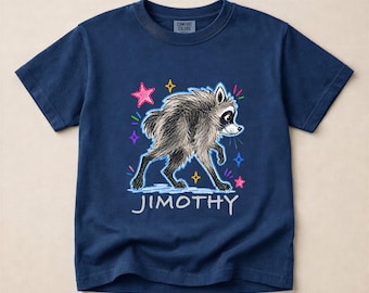 Camiseta juvenil Comfort Colors® Jimothy Raccoon, camiseta Seattle Short Spine Raccoon, regalo para amantes de los animales, camiseta con meme viral de mapache, camiseta de mapache