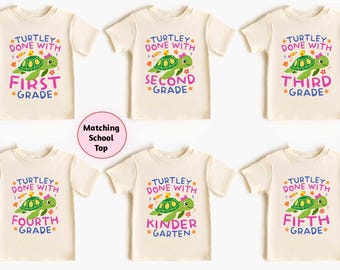 Turtle Last Day of School Shirt, Pre-K to 5th Grade Student Tee, Matching Kids School Shirt, Cute School Summer Break Matching Student Tee