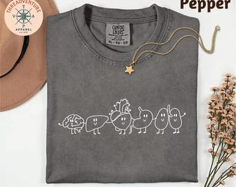 Camiseta Comfort Colors Organ Friends, camiseta de anatomía, regalo para estudiantes de medicina, camiseta para profesionales de la salud, sudadera de enfermera científica