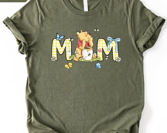 Pooh Bear Mom Shirt, Mama Bear Top, Comfort Colors Mama T-Shirt, Winnie the Pooh Sweatshirt, Gift for Mom. Mama Bear Shirt, Mothers Day Gift