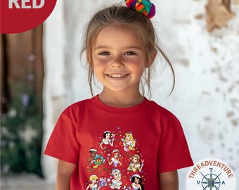 Disney Princess Christmas Kids T-Shirt, Princess Xmas Toddler Shirt, Disney Girls Trip Xmas Sweatshirt, Disney Xmas Princesses Youth Shirt