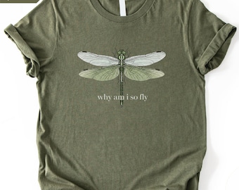 Camiseta unisex con estampado de libélula "¿Por qué soy tan genial?", camiseta con meme de libélula, camiseta con meme de insectos, camiseta "¿Por qué soy tan genial?", camiseta de insectos, camiseta retro para amantes de la naturaleza.