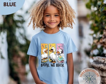 We Back Kids Back to School T-Shirt, Silly Goose Back to School Shirt, Retro Goose Humor First Day of School Shirt, Teacher Gift