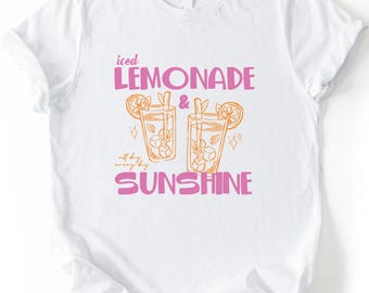 Iced Lemonade and Sunshine T-Shirt, Iced Lemonade Top, Lemonade Lover Gift, Comfort Colors®Summer Tee, Summer Vibes Shirt, Lemonade Top