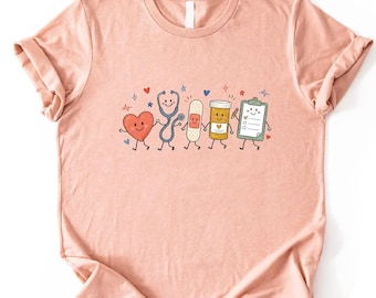 Nurse Heart Graphic Tee, Medical Healthcare Worker Shirt, Registered Nurse Top, Nurse Items Shirt, Nurse Hospital Tee, Gift for Nurse