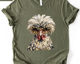 Fancy Chicken Shirt, Comfort Colors Chicken Lover T-Shirt, Farm Sweatshirt, Funny Farmer Tee, Chicken Mom Top, Gift for Farmer