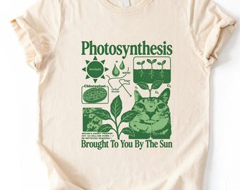 Photosynthesis Cat Shirt, Comfort Colors Science Teacher T-Shirt, Biology Sweatshirt, STEM Tee, Botanical Top, Teacher Gift