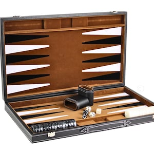 Personalised Handmade 21 Inch Leatherette Rustic Brown Backgammon Set Handcrafted Large Backgammon Board