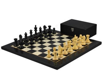 Handmade Helena Ebony Chess Set Mother of Pearl Board Fierce Knight Staunton Pieces
