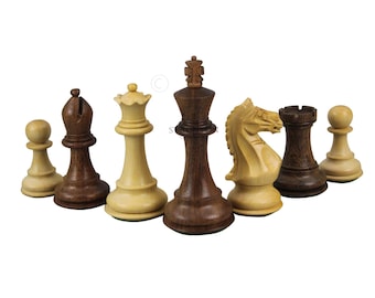 Handgeschnitzte Massivholz gewichtete Damen Gambit Sheesham Fierce Knight Staunton Schachfiguren 9,5 cm