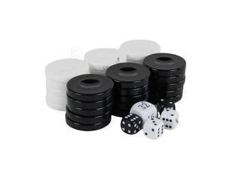 Pezzi del backgammon in acrilico nero personalizzati – 26 mm