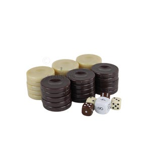 Acrylic Pearl Brown Backgammon Checkers Pieces – 36 mm