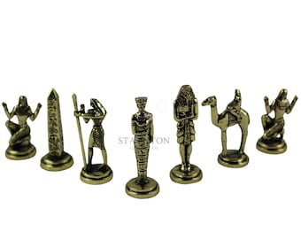 Egyptian Metal Chess Pieces – Nickel & Brass 2.5” King