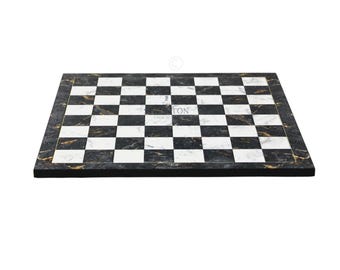 Personalised Handmade Grey Marble Design Chess Board 14 Inch