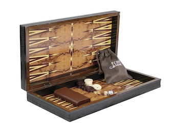 Personalized Handmade Wooden Backgammon Set 20-Inch Motif Design