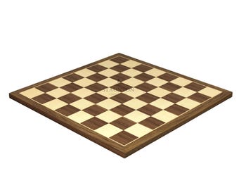 Tournament Size Personalised Handmade Wooden Walnut & Maple Chess Board 20 Inch