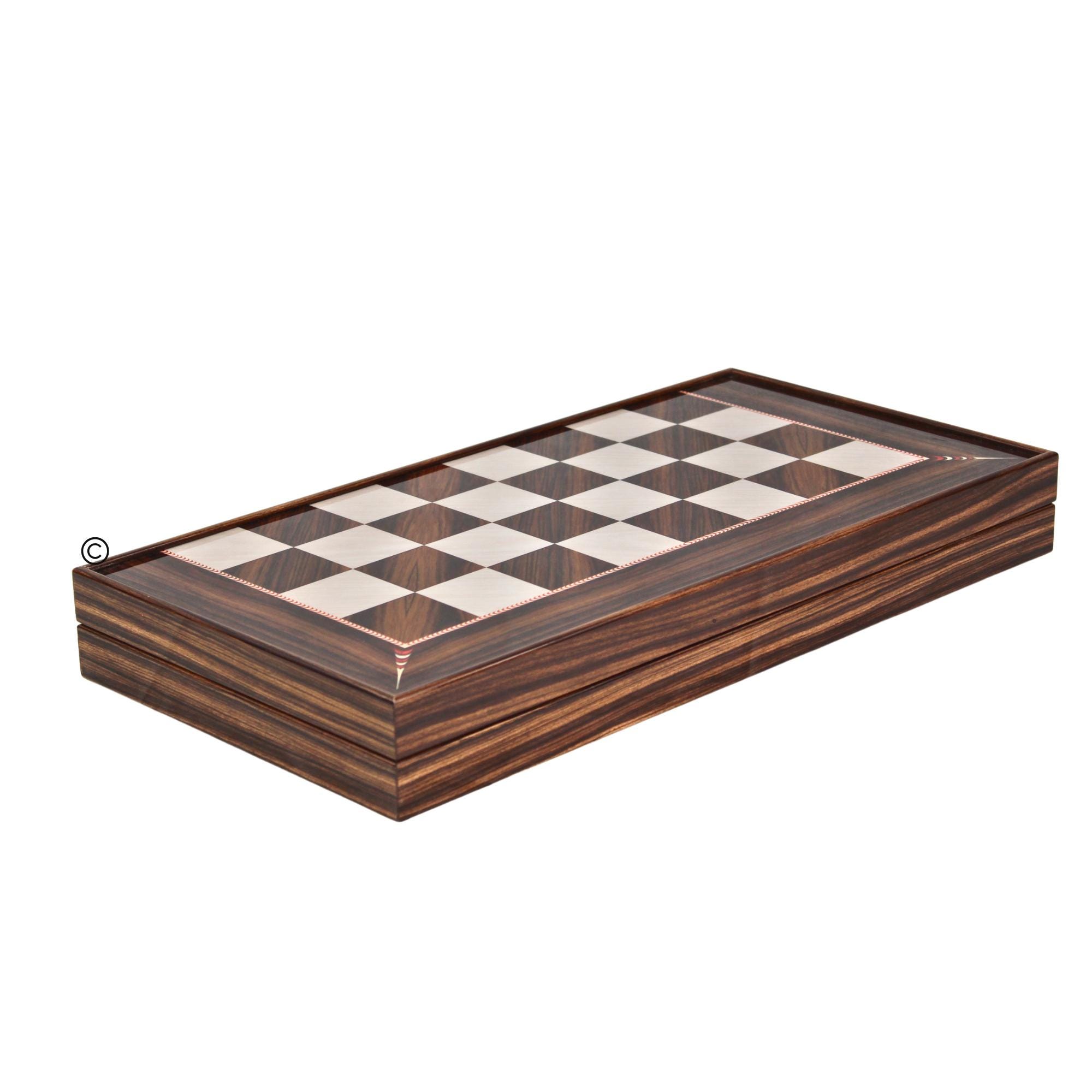 Personalised Handmade Walnut Design Backgammon Set - 19"