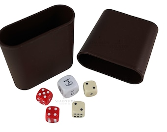Backgammon Dice Set: Red, Cream Dice with Doubling Cube & Brown Cups