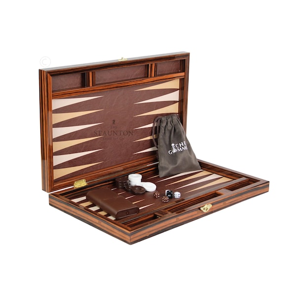 Backgammon Set Handmade Leather Regal Design Family Board Game 24"