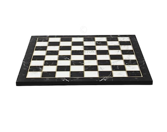 Personalised Handmade Black Marble Design Chess Board 14 Inch
