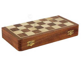 Personalised Handmade Solid Sheesham Wood Square Chess Set 16"
