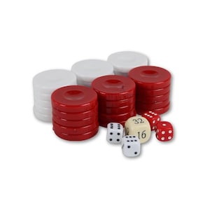 Personalised Acrylic Red Backgammon Pieces – 36 mm