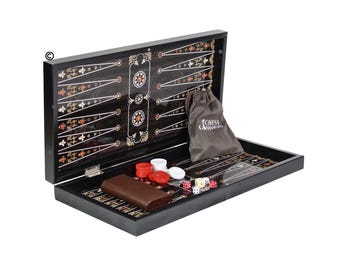 Personalised Handmade Pearl Design Backgammon Set 19"
