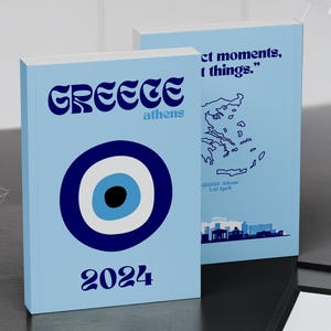 Greece Travel Print Photo Book Template | Assouline Book , Travel Journal Printable, Travel Journal, Ebook Template Canva