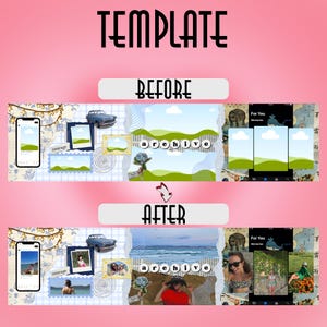 Modelo de carrossel de scrapbooking do Instagram That Girl | Kit de scrapbook digital para postagens estéticas do IG, histórias e reels | Modelos editáveis do Canva