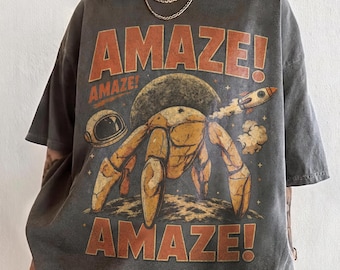 Camiseta Amaze Rocket Rocky, camiseta Project Hail Mary Comfort Colors®, camiseta con estampado retro de ciencia ficción y alienígenas para amantes de los libros.