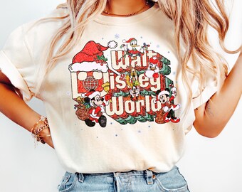 Retro Disney World Christmas Shirt, Vintage Mickey And Friends Tee, Matching Family Epcot Trip Gift
