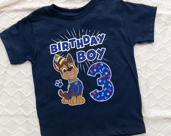 Custom Paw Patrol Birthday Shirt, Patrol Birthday Shirt, Custom Year Birthday Tee,  Custom Birthday Patrol Tee, 3th Birthday Party