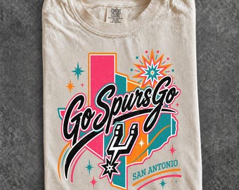 Vintage Go Spurs Go Shirt, San Antonio Basketball Fan Tee, Spurs Game Day Shirt, Retro Basketball Team Spirit Gift