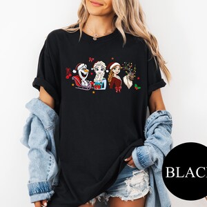 Disney Frozen Christmas Shirt Comfort Colors – Holiday Elsa Anna Olaf Reindeer Tee