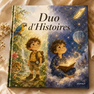 Personalized children's book – Story duo (2 adventures) – 1 character – Printed format 21x21 cm image 1