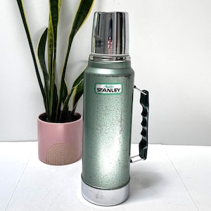 Vintage Stanley Aladdin Thermos 1 Quart Thermos Green and Chrome Retro Coffee Thermos image 1
